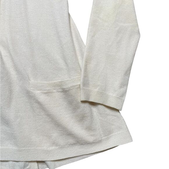 Theory Merino Wool Cardigan Sweater Cream Size Large - Picture 4 of 8